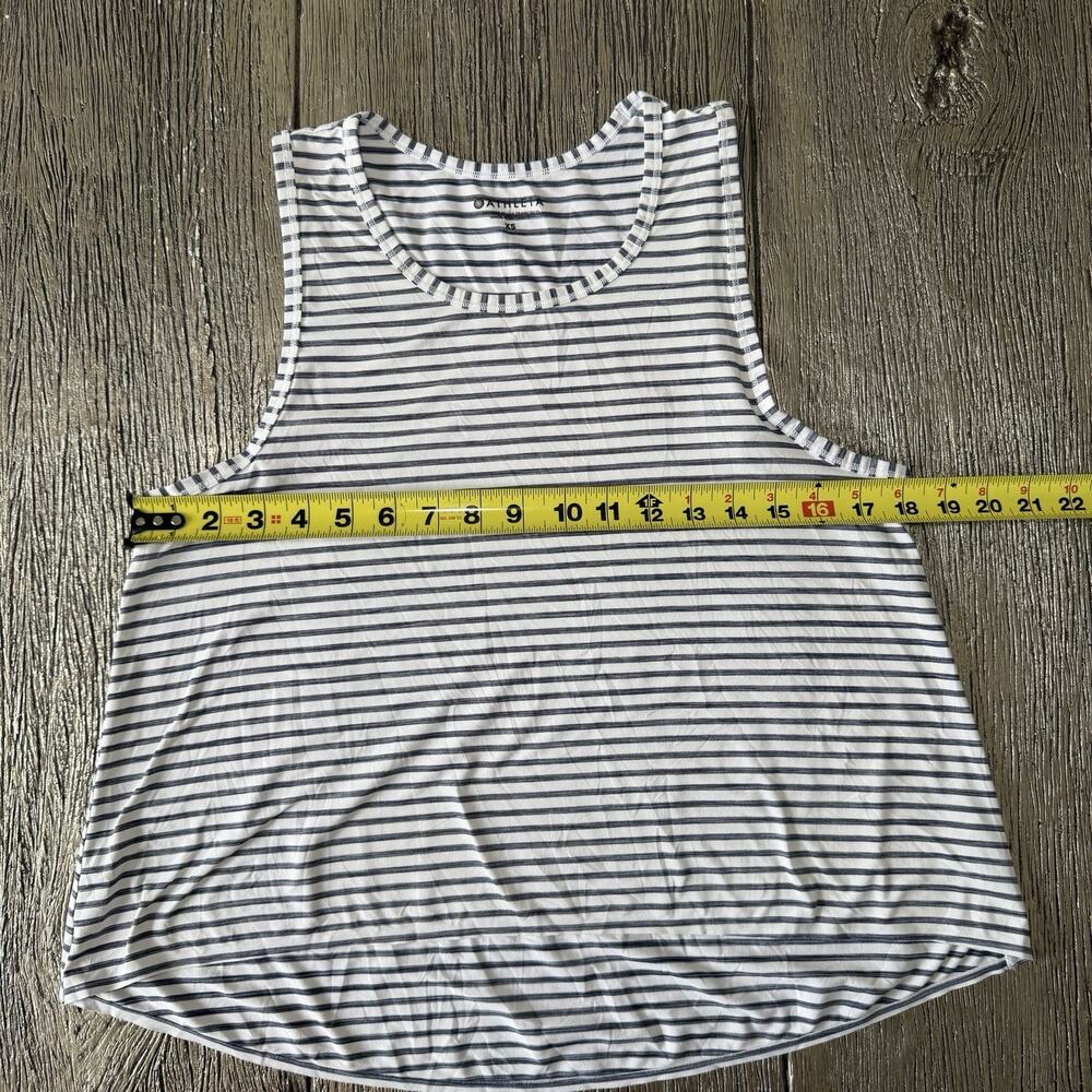 Athleta Essence Tank Blue & White Stripe Size XSmall - Picture 2 of 6